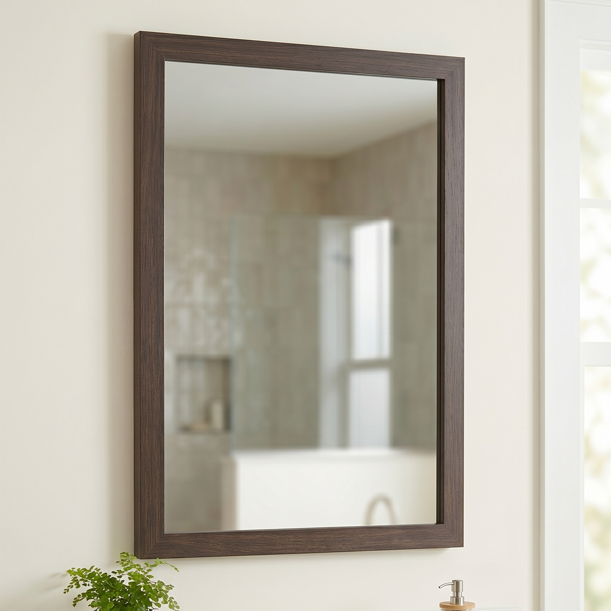Meade Espresso Textured Framed Mirror