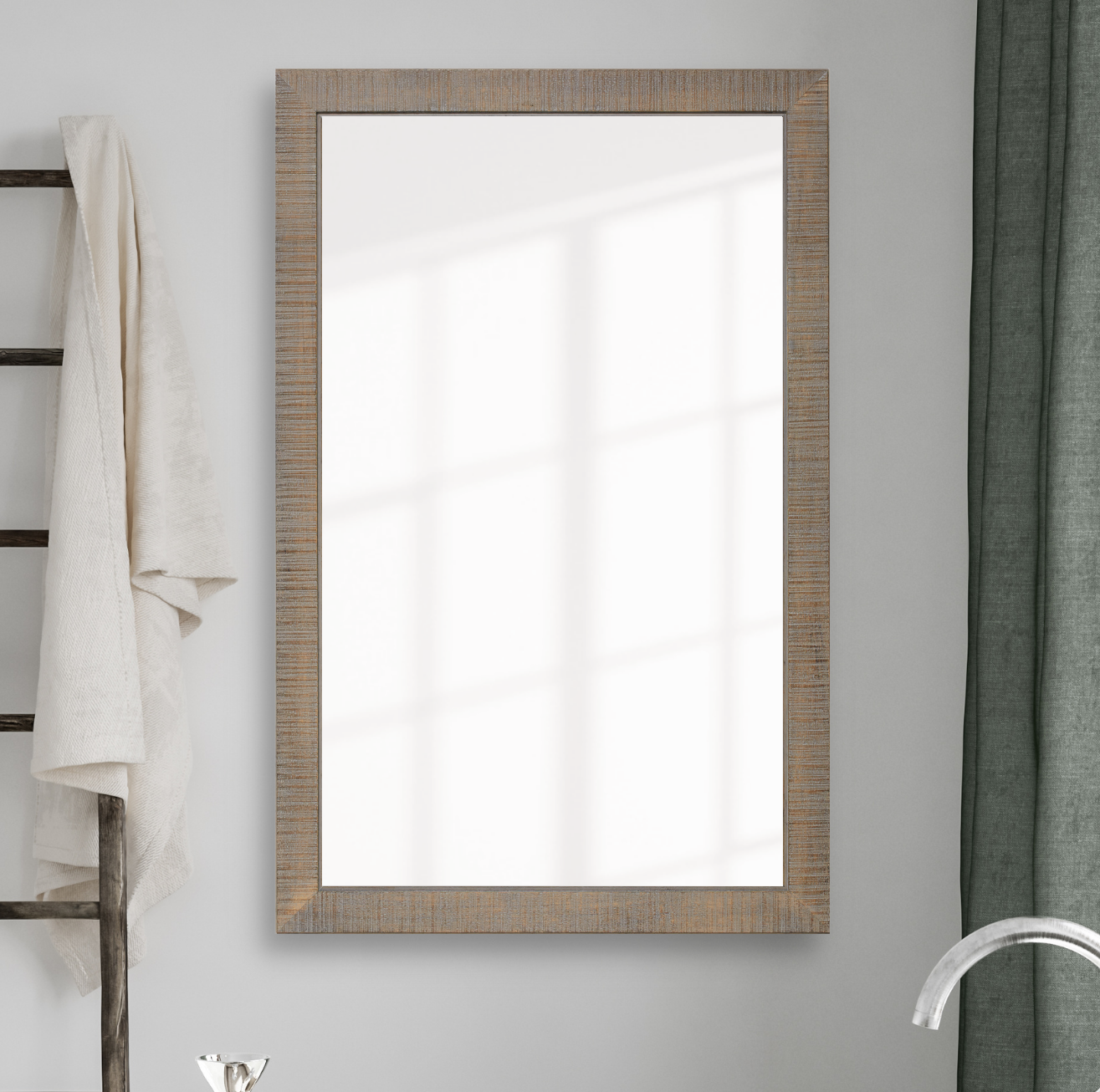 Huntington Distressed Charcoal Framed Mirror