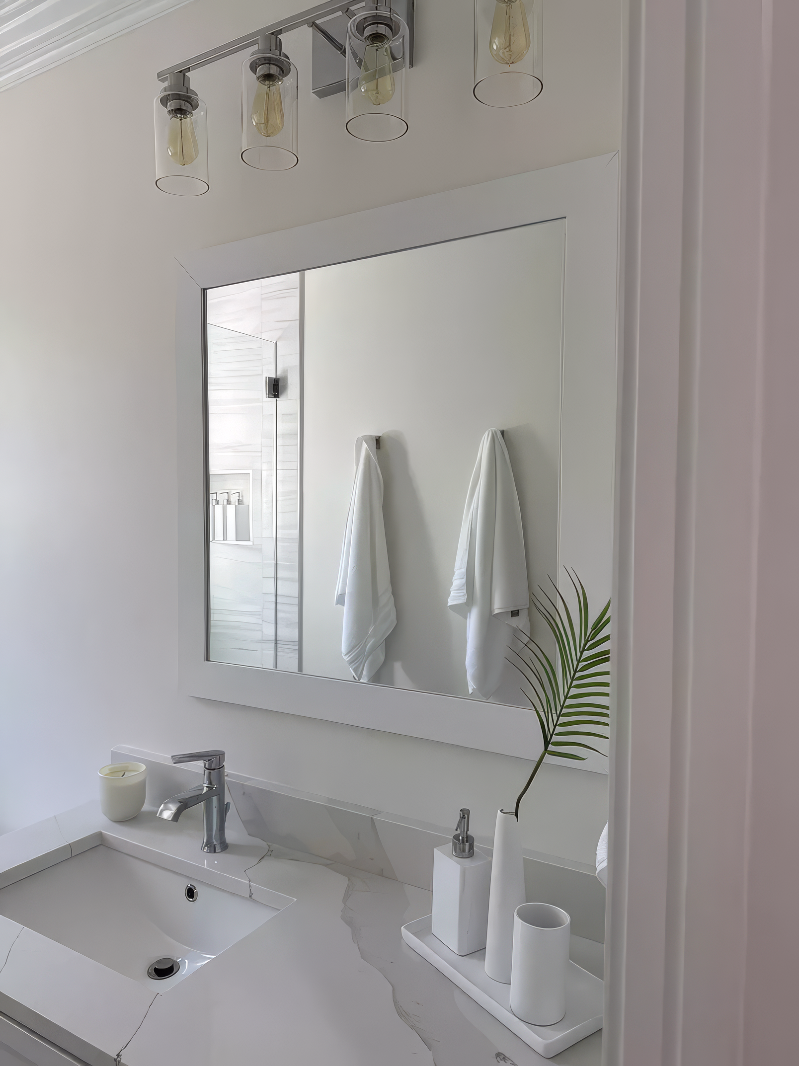 Pendleton Pure White Framed Mirror