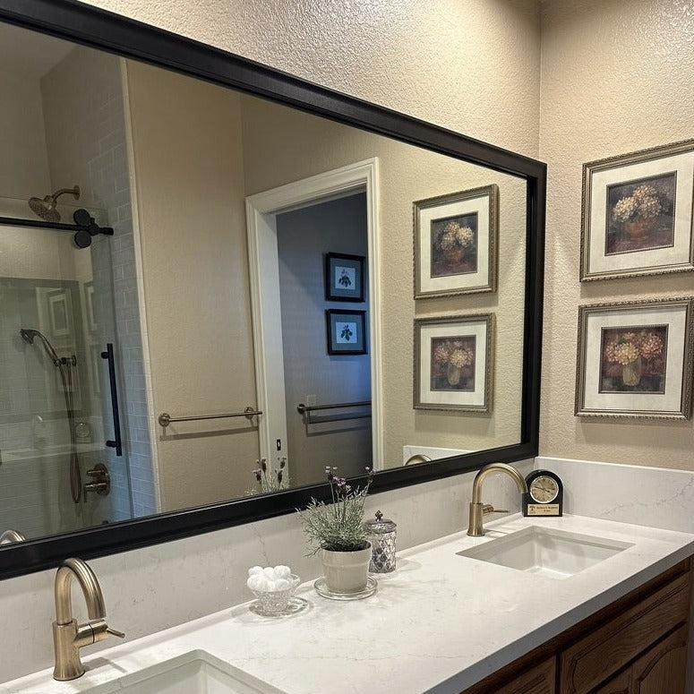 Easy Bathroom Update with DIY Mirror Frame Kit from Frame My Mirror