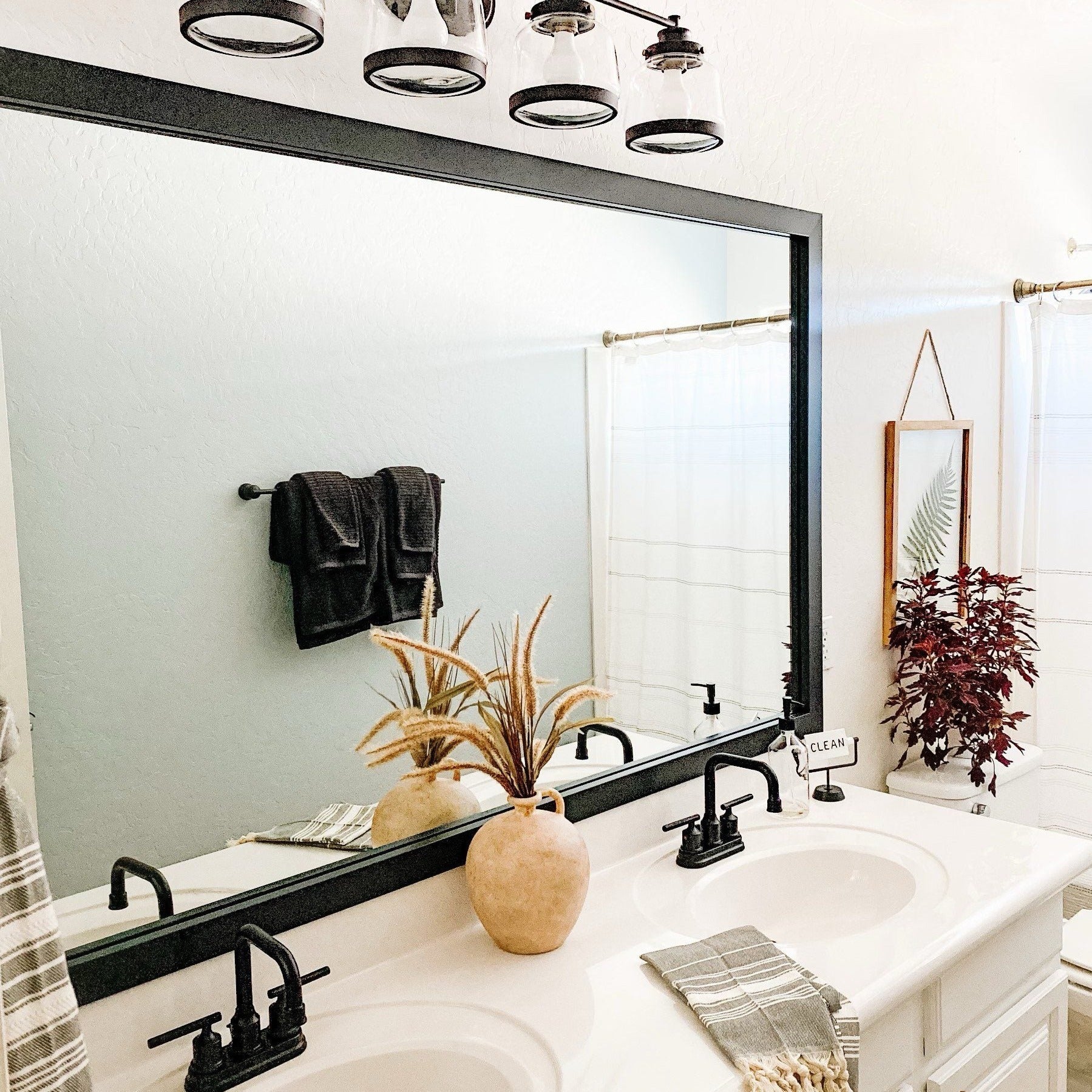 Weston | Black Finish | Mirror Frame Kit | Self Adhesive Stick On