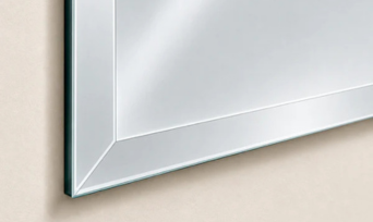 Beveled mirror edge